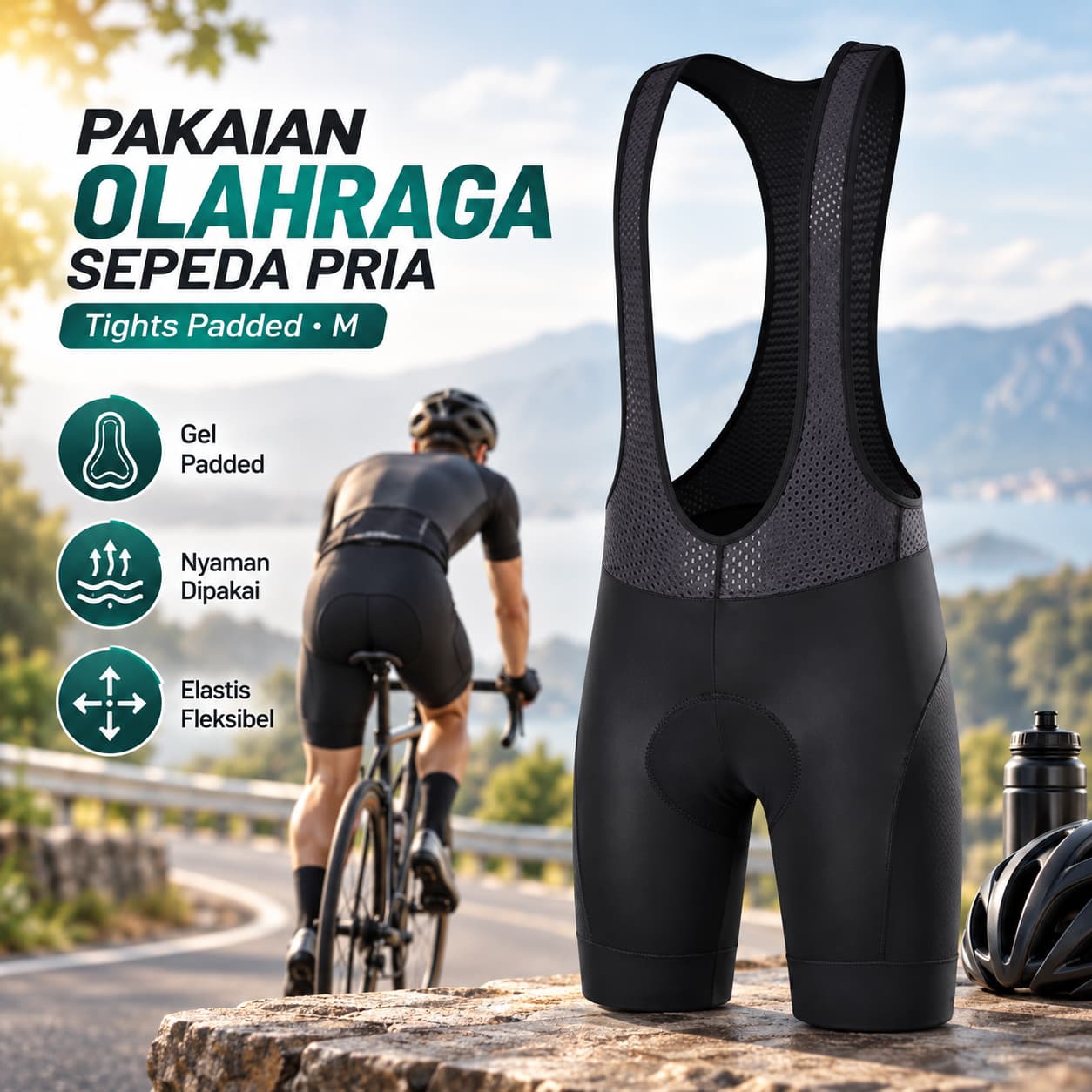 Pakaian Olahraga Sepeda Pria Tights Padded - FUALRNY Pakaian Olahraga Sepeda Pria Tights Padded - SRDK-01 PK6SBK_HITAM_M Pakaian Olahraga Sepeda Pria Tights Padded - FUALRNY Pakaian Olahraga Sepeda Pria Tights Padded - SRDK-01 PK6SBK_HITAM_M