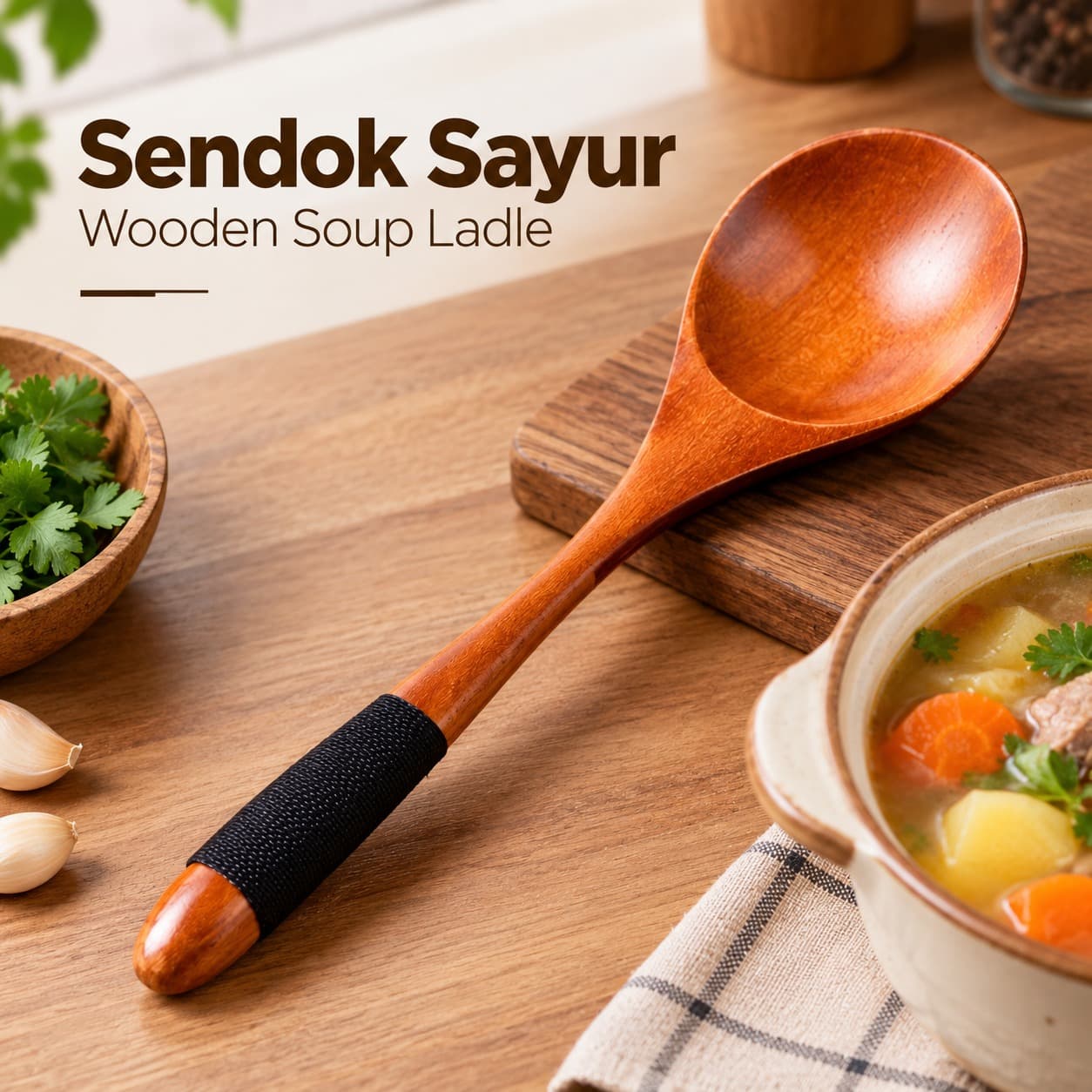 Sendok Makan Centong Sayur Bahan Kayu Wooden Spoon