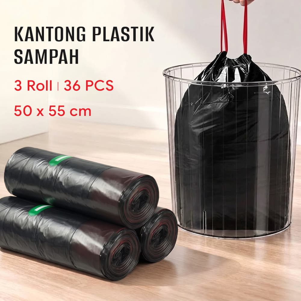 Kantong Plastik Sampah Garbage Bags Disposable Trash 3 Roll 20L