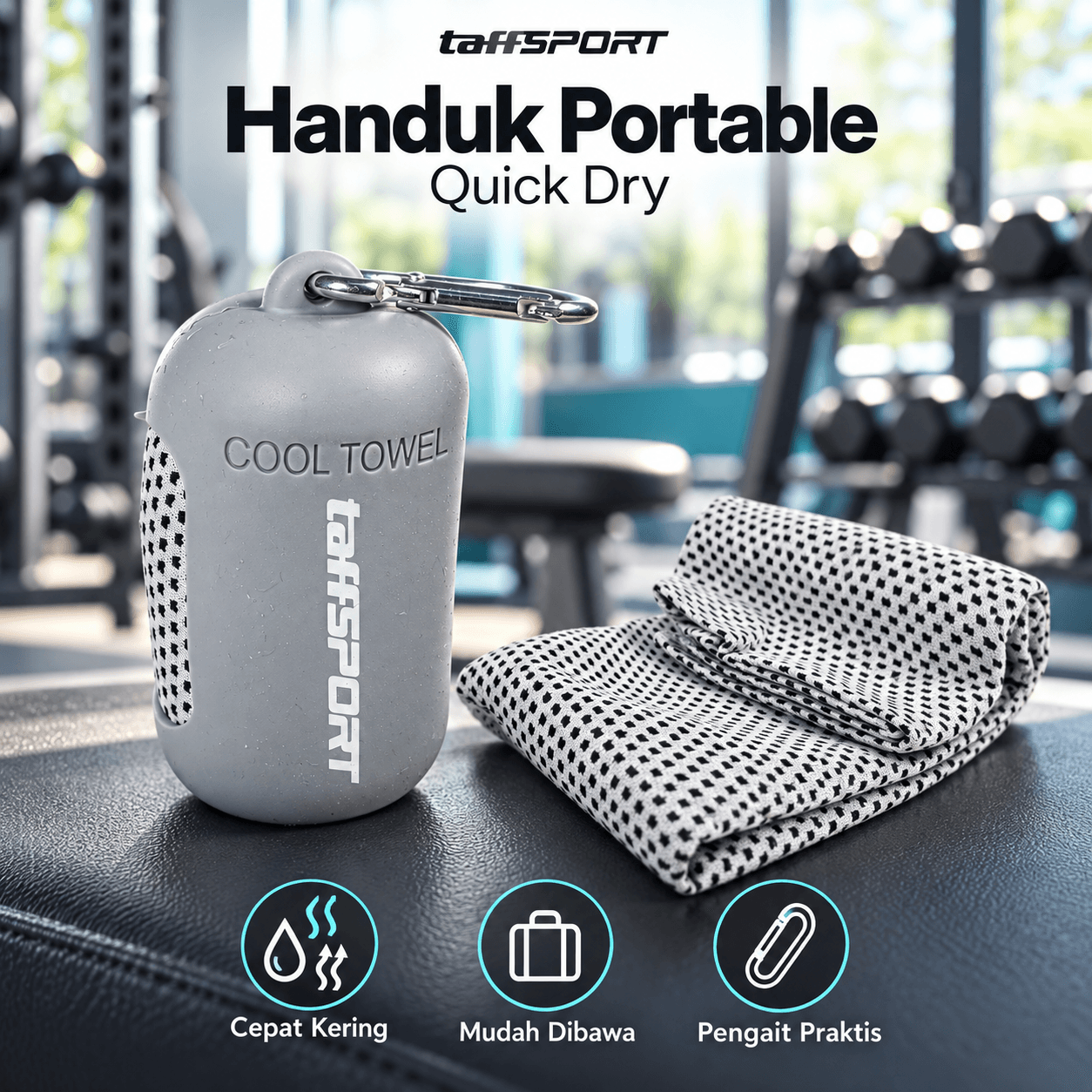 Handuk Portable Travel Quick Dry Cooling 77x28cm with Pouch