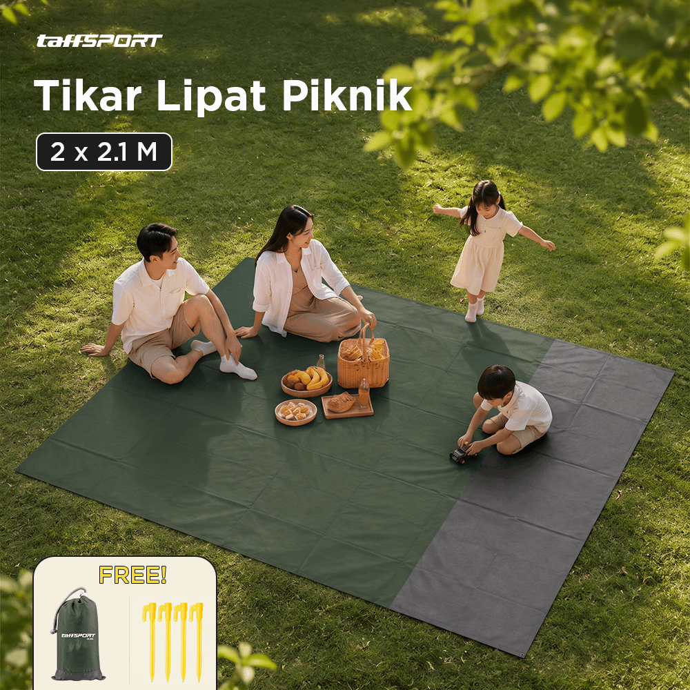 Tikar Lipat Matras Camping Piknik Mat 200x210cm - TaffSPORT Tikar Lipat Matras Camping Piknik Mat 2x2.1M - FS-008 TP7GGR_HIJAU Tikar Lipat Matras Camping Piknik Mat 200x210cm - TaffSPORT Tikar Lipat Matras Camping Piknik Mat 2x2.1M - FS-008 TP7GGR_HIJAU