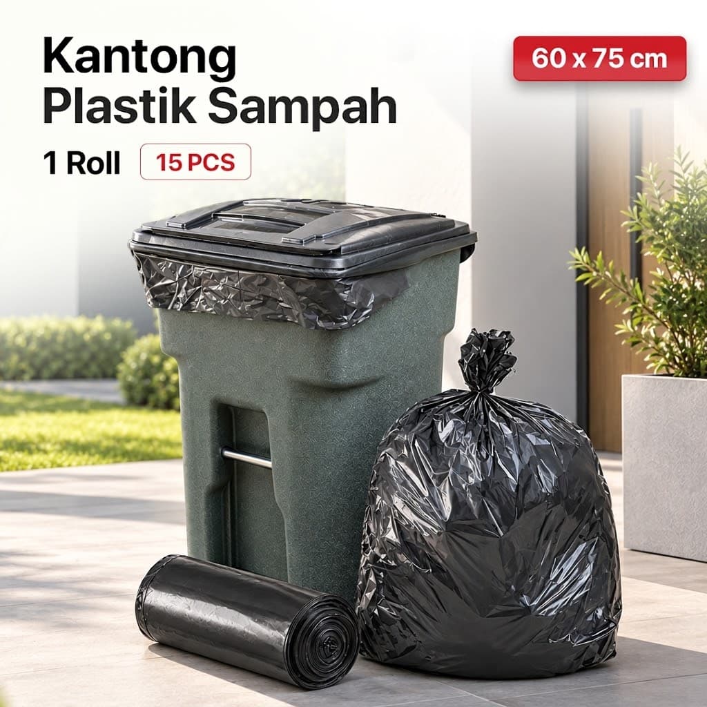 Kantong Plastik Sampah Garbage Bags Disposable Trash 1 Roll 60L
